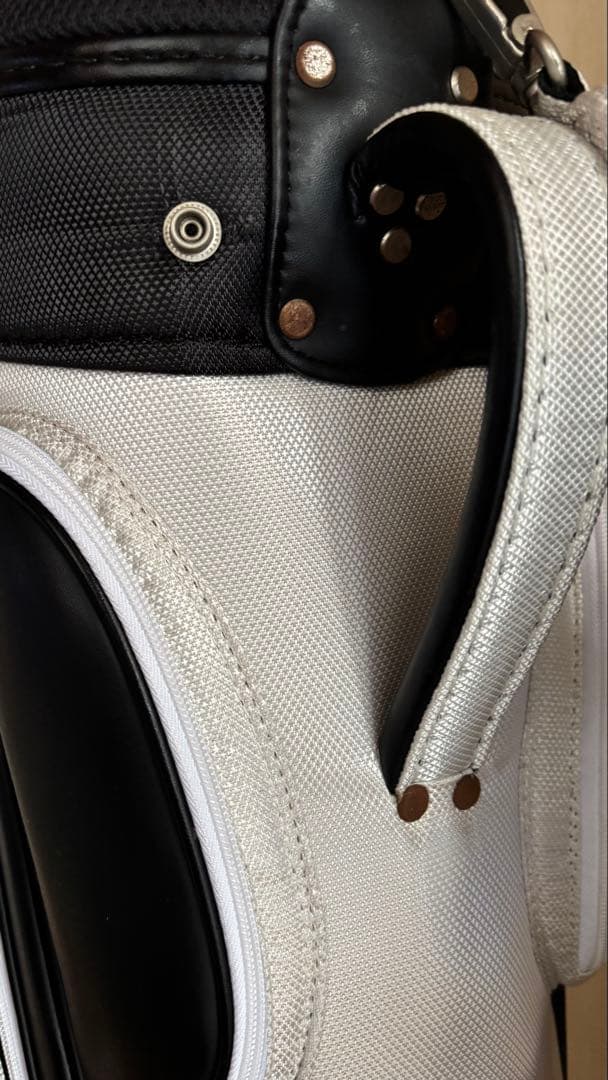 【Mr-K】HONMA キャディバッグ ホワイト/ブラック フード付き