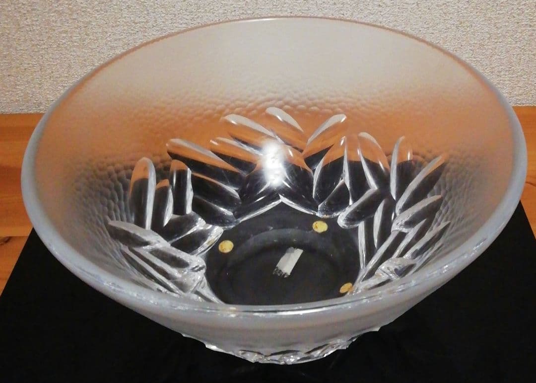 佐々文夫作　HOYA　クリスタル　ガラス　水指　共箱　茶道具