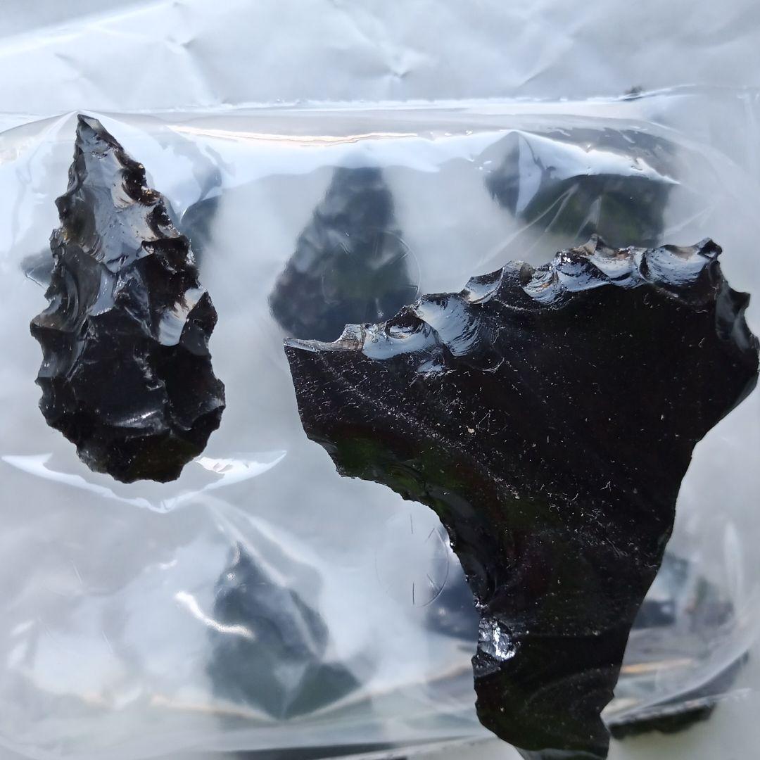 がちがち 石器 模写 269 スクレーパー 石槍 黒曜石　サンプル