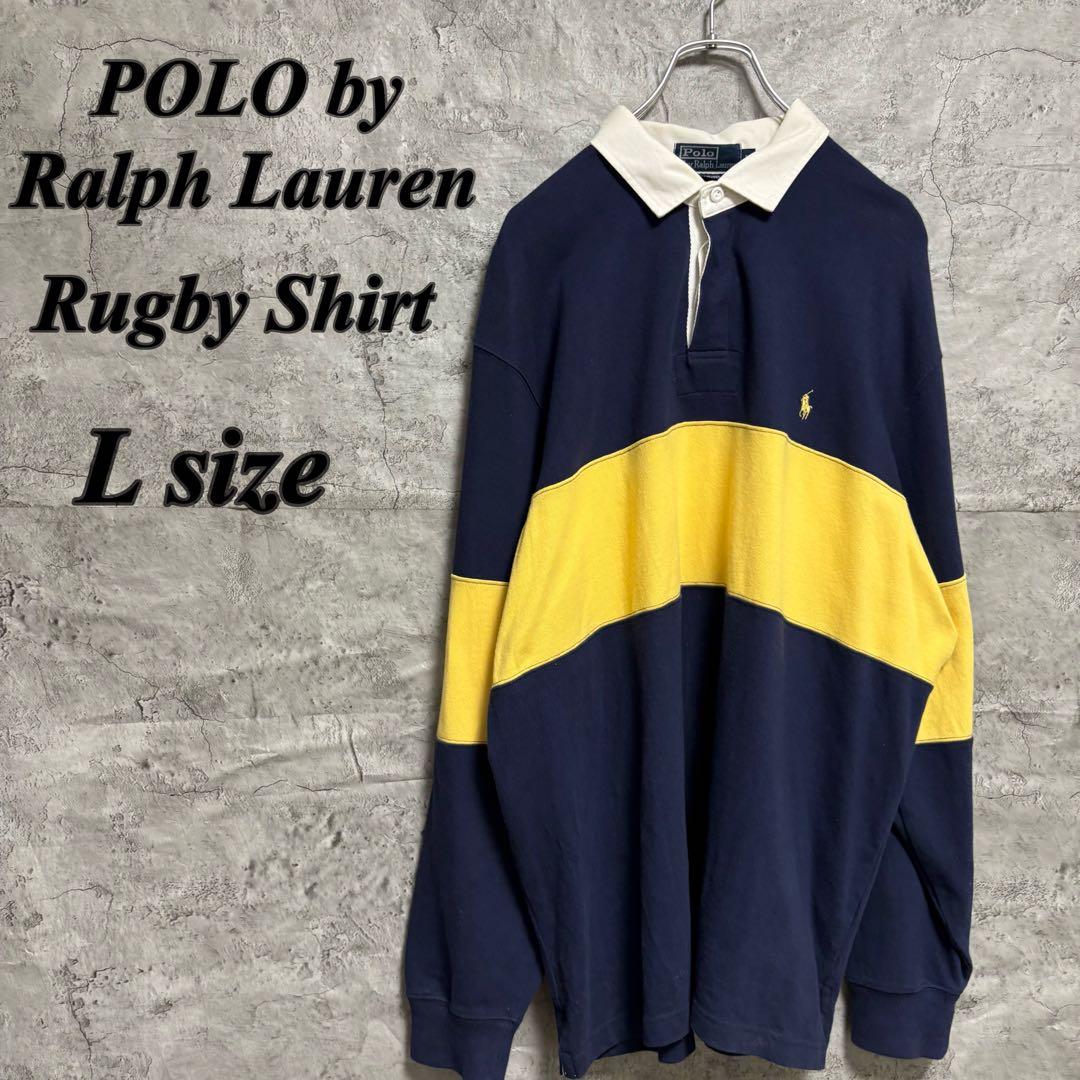 ポロバイラルフローレン　ラガーシャツ　古着　ビンテージ　90s ラグビー　L