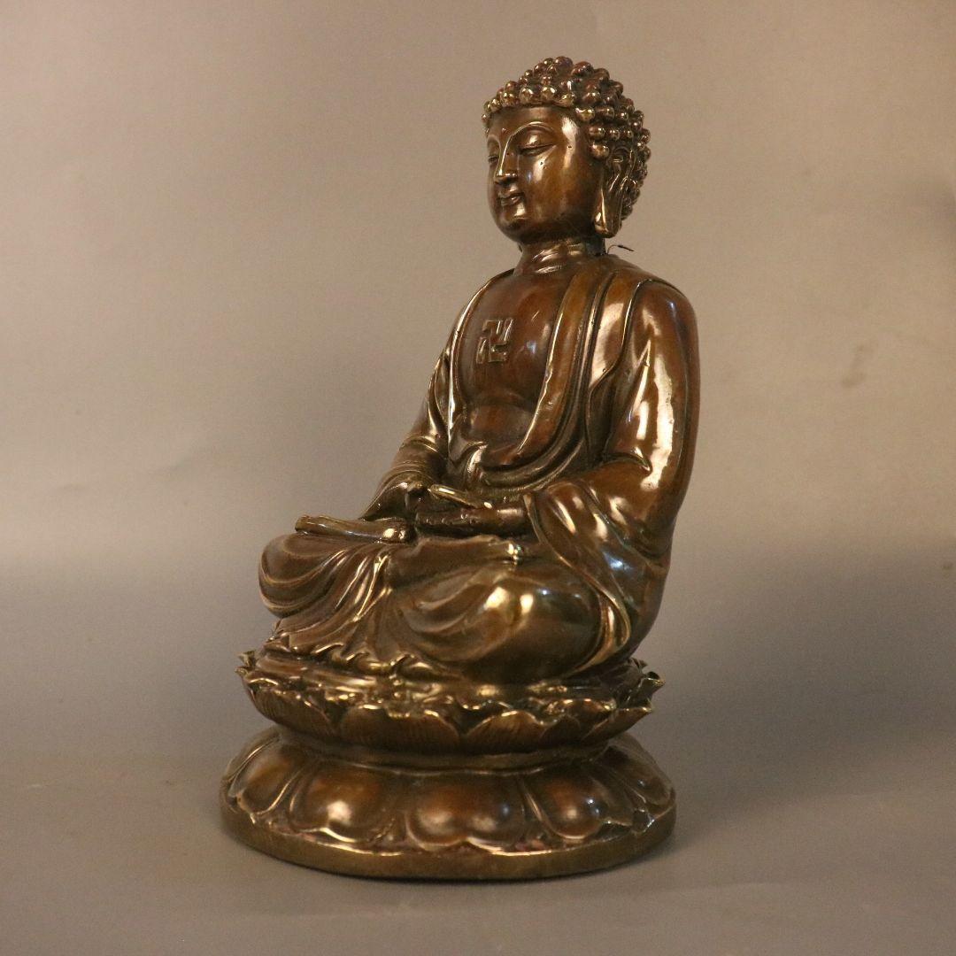 釈迦牟尼仏 銅製 仏像 彫刻 置物 開運 風水