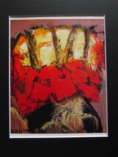 三岸　節子、花　ヴェロンにて　K、希少画集画、新品高級額・額装付、状態良好