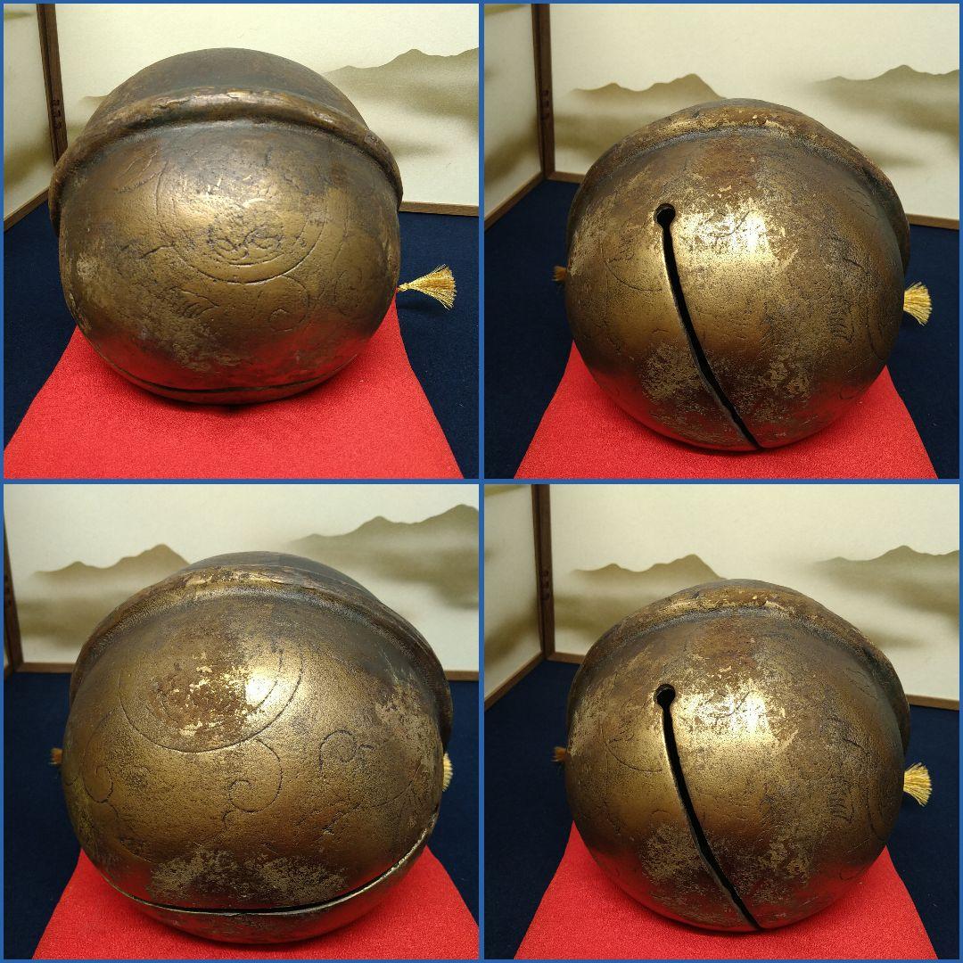 AE30 時代物 東照宮 大鈴 徳川家康 三葉葵紋 元禄元年 神社寺院 座布団付