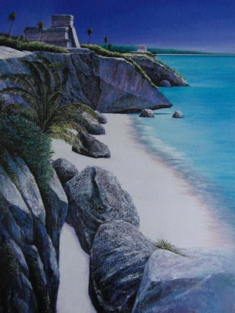 池田良則、トゥルム白昼、希少な画集より、新品高級額、額装付、状態良好