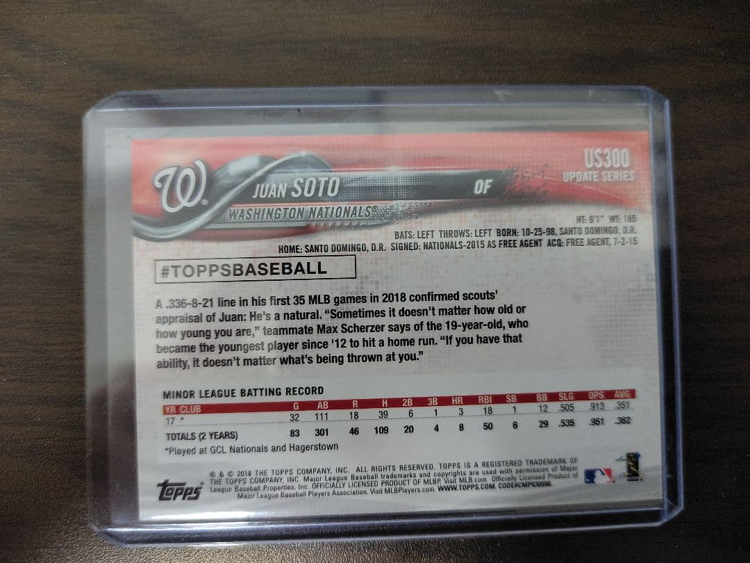 スポーツ選手 Topps Baseball Update Juan Soto RC