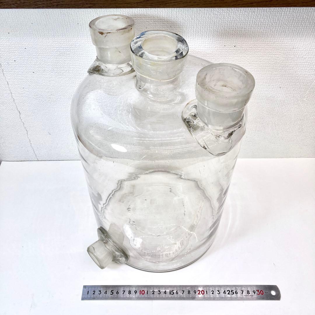 希少 レア 大型 イギリス ビンテージ 実験器具 ガラス瓶 ウルフ瓶 薬瓶