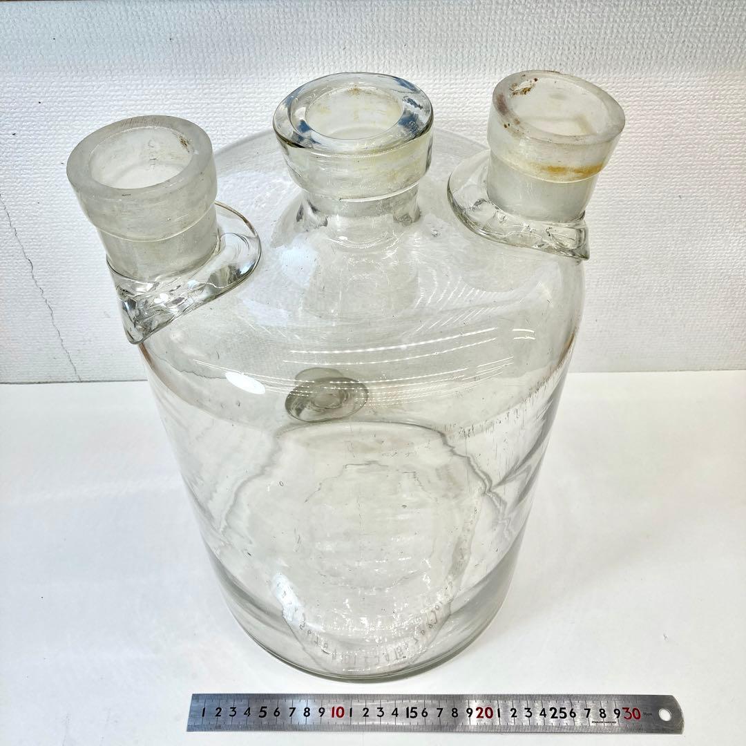 希少 レア 大型 イギリス ビンテージ 実験器具 ガラス瓶 ウルフ瓶 薬瓶