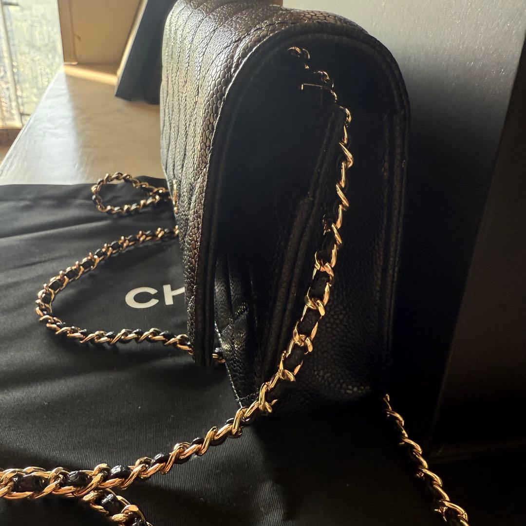 ブラック キルティングショルダーバッグ