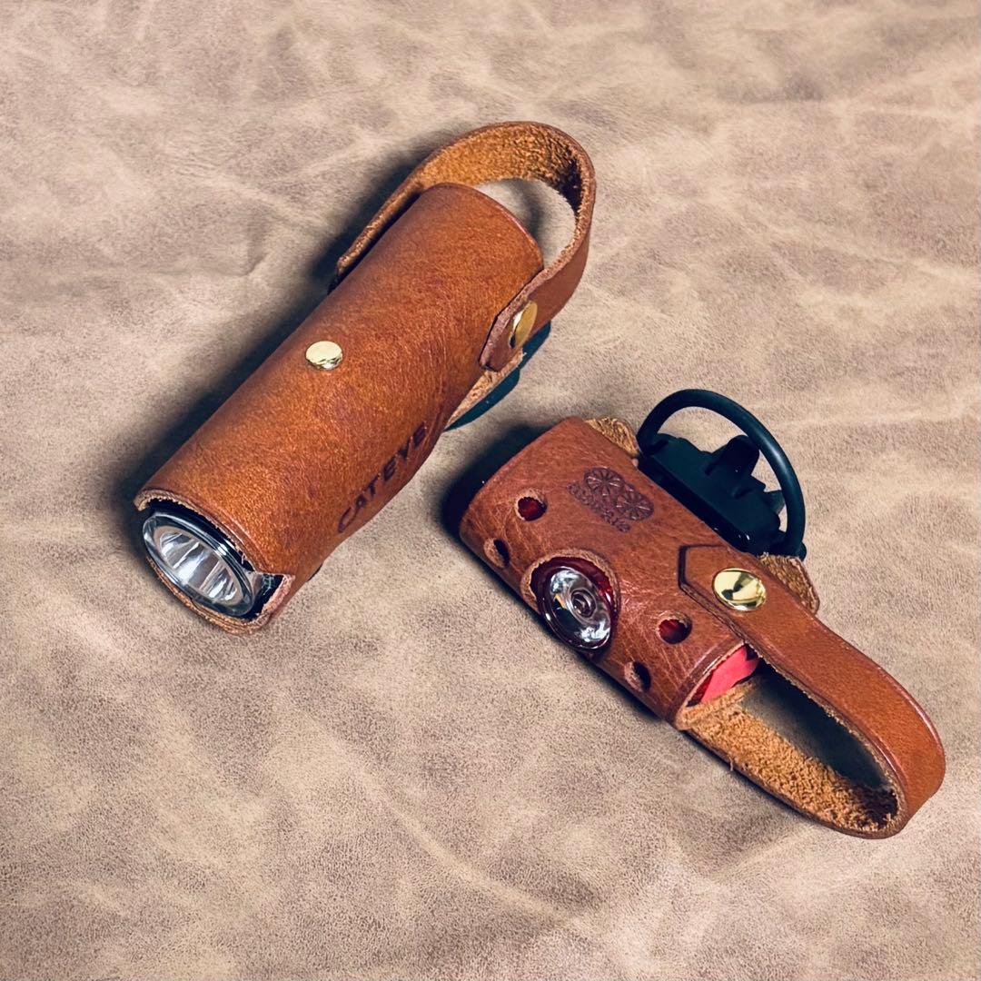 CAT EYE レザー自転車用フロントライト リアライト マワレライトセット