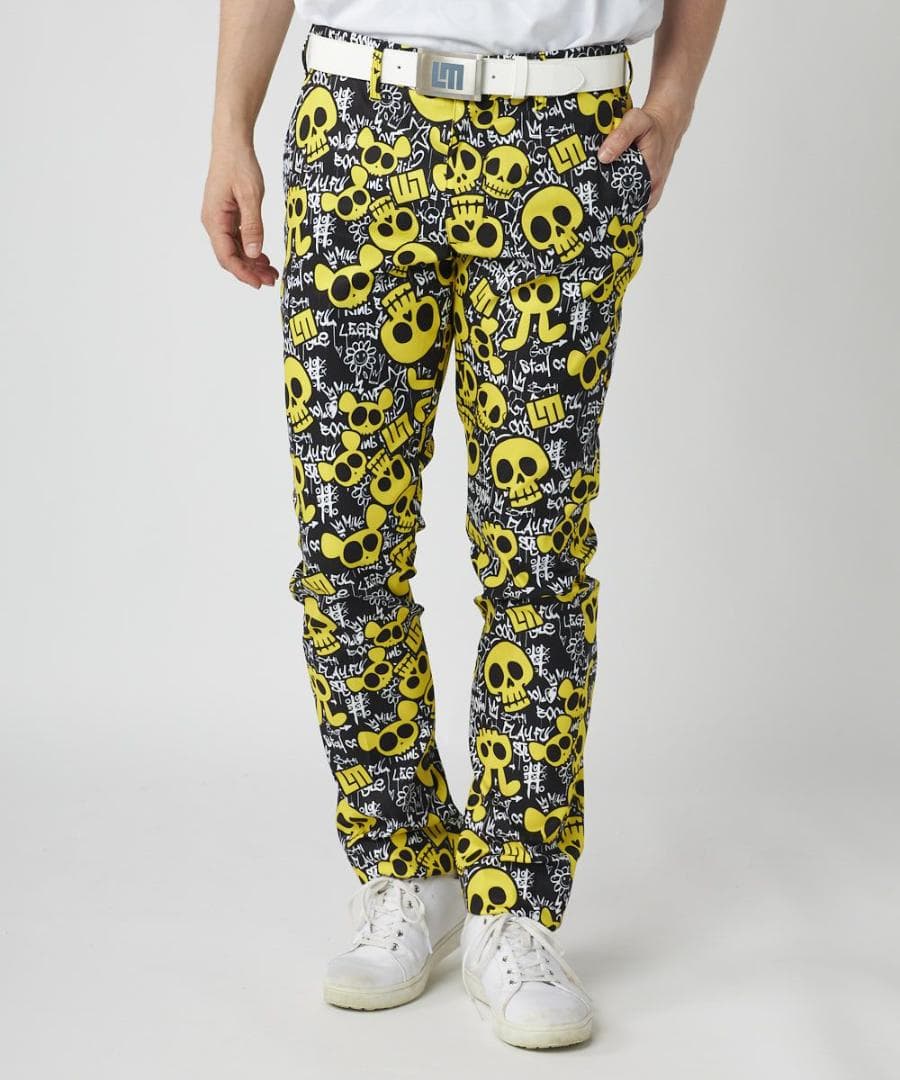 ★春ゴルフ★ラウドマウスゴルフ★ストレッチツイル柄パンツ★LL★アニマルスカルズ