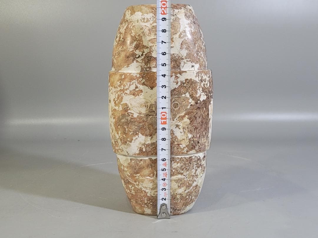 中国 砡石刻 饕餮紋 祭飾 DT742