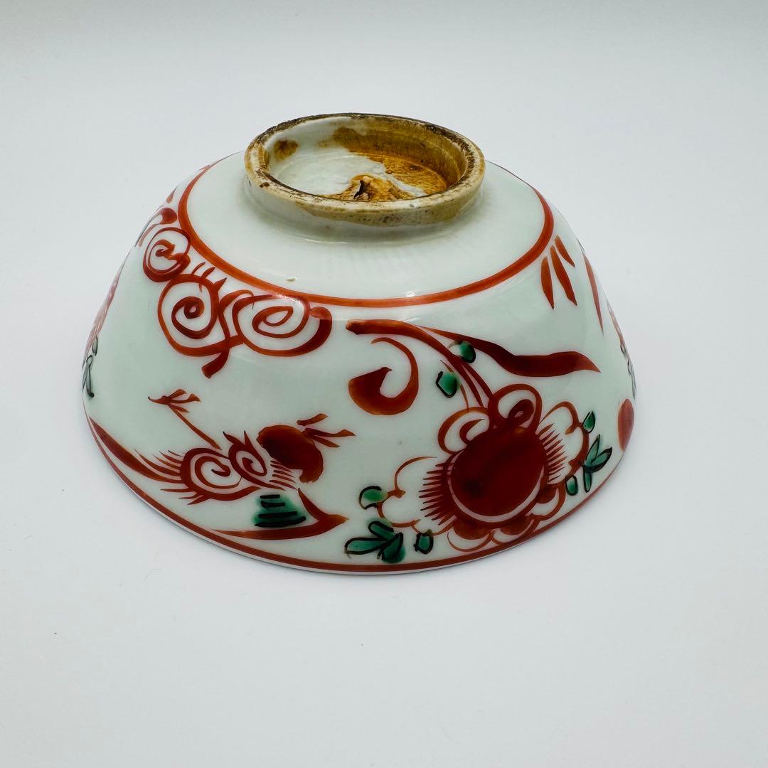 【時代　赤絵　福々字鉢　二客セット　共箱】骨董　アンティーク　インテリア