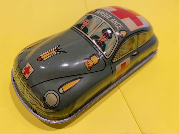 ◆絶版昭和のビンテージ品■増田屋のブリキの救急車◆輸出向け商品◆専用箱付◆