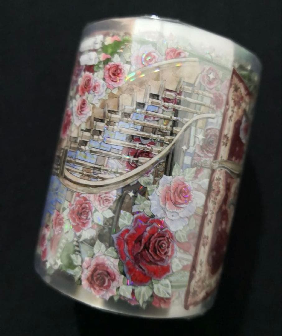 【8618】海外　マステ　3/5/巻売り　貝殻光マスキングテープバラ　公館　貴族