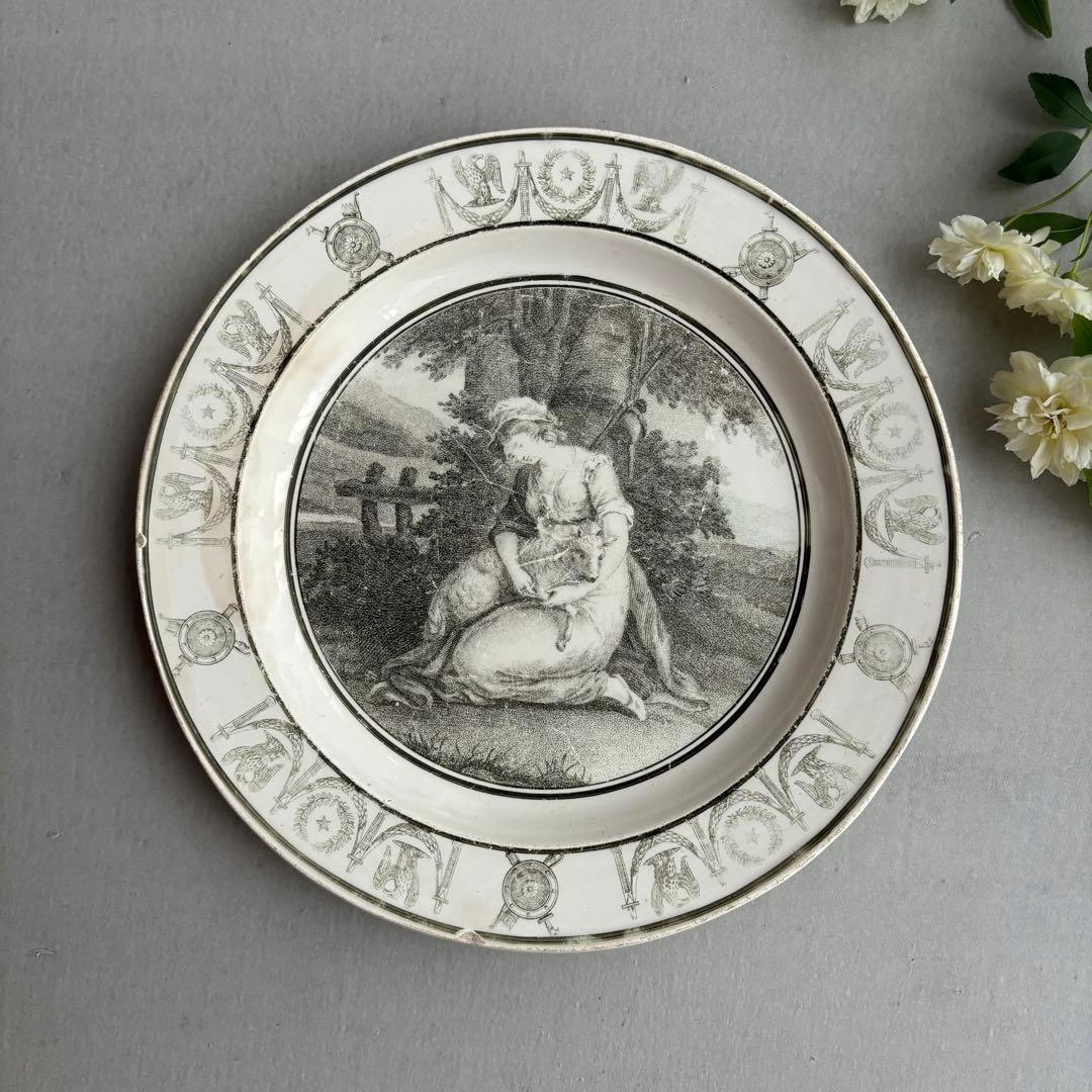 専用❣️フランスアンティーク クレイユ窯のグリザイユプレート