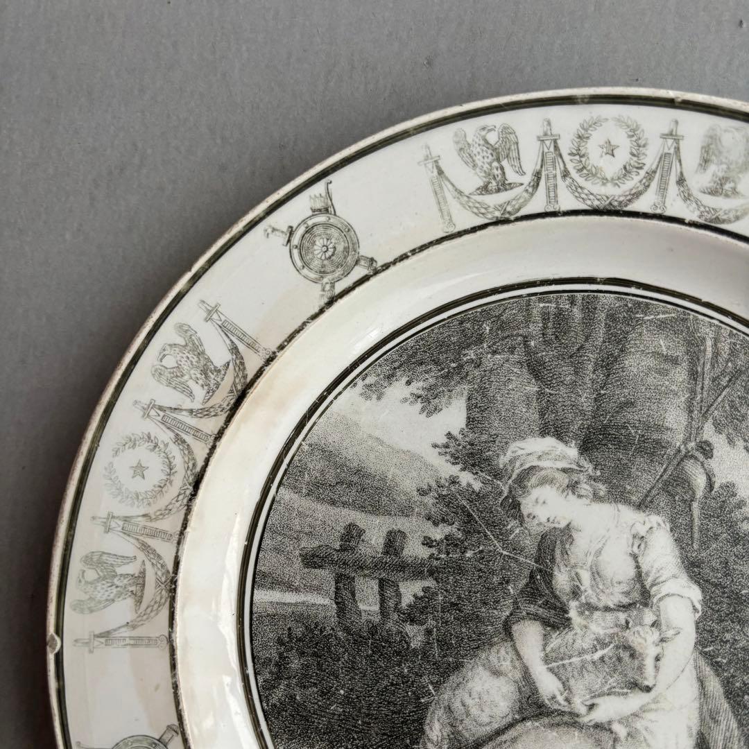 専用❣️フランスアンティーク クレイユ窯のグリザイユプレート