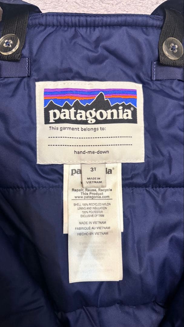 patagonia スキーウェア 子ども用 3T ネイビー