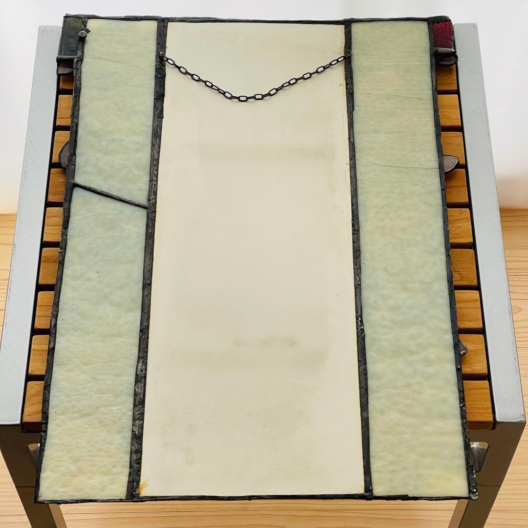 ✮レア✮ ステンドグラス　鏡　ミラー　壁掛け　メノウ　天然石