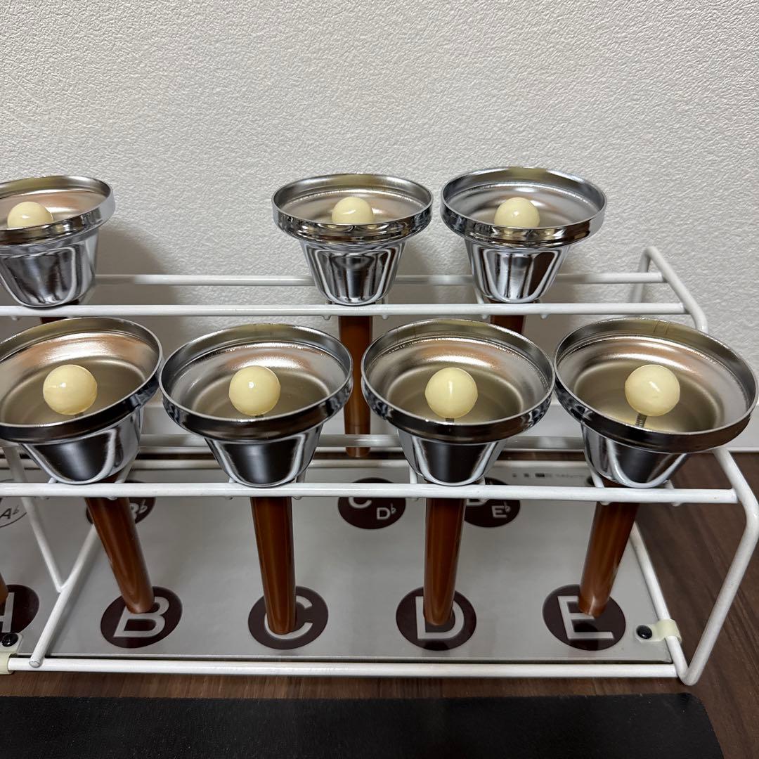 美品 UCHIDA ウチダ ミュージックベル 20音 スタンド付き ハンドベル