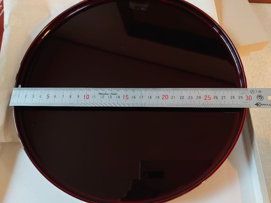 越前塗 粂治郎 漆器 円形膳 黒