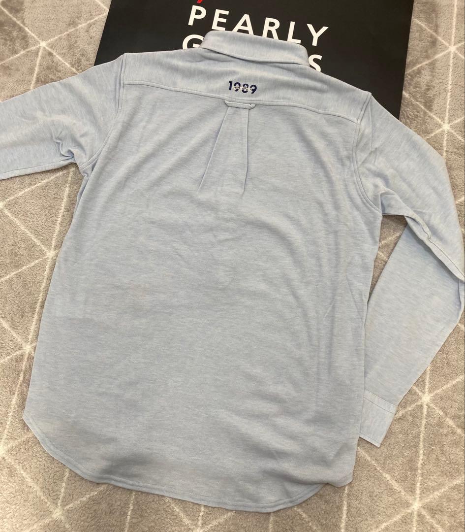 新品 パーリーゲイツ ストレッチカノコスムースピーチ 長袖ポロシャツ(6)LL青