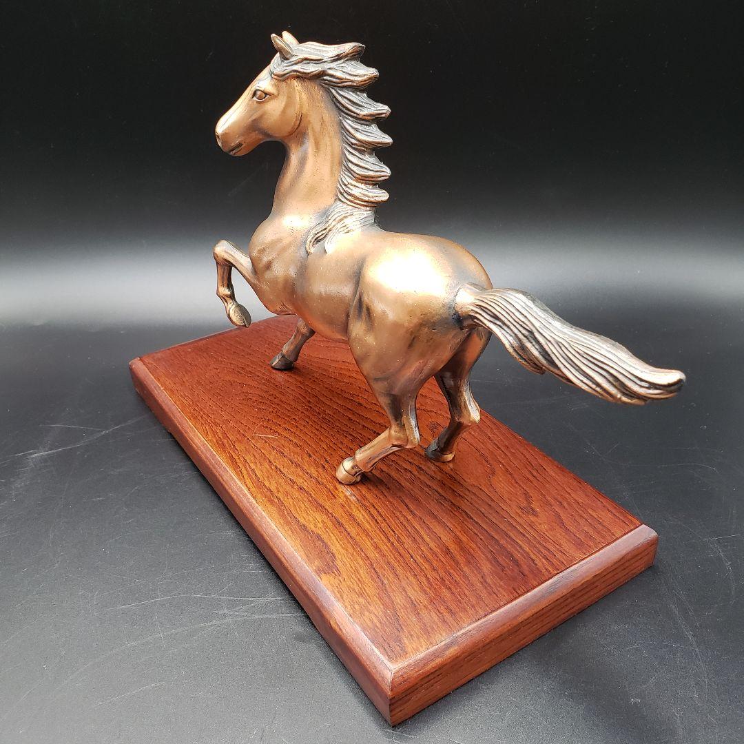 ⑦金属美術工芸品 鋳金製 午置物 飛躍 馬 ウマ 銅