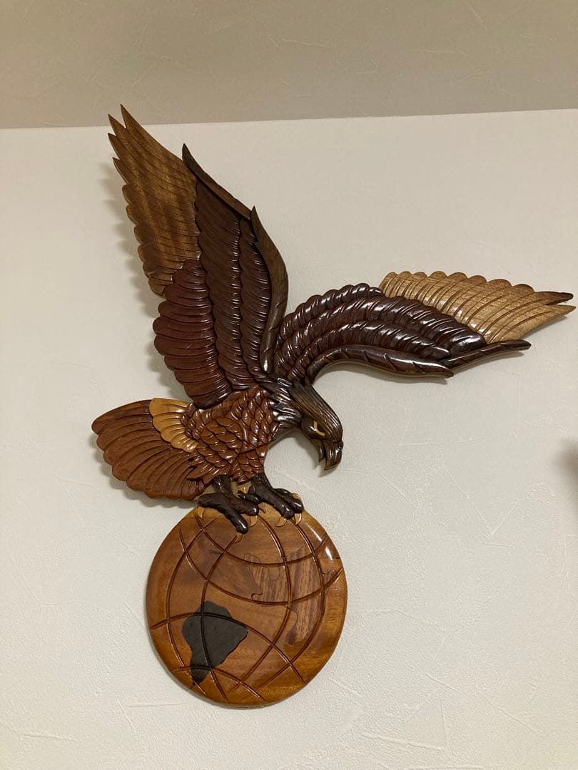 木製鷲の彫刻 壁掛け装飾