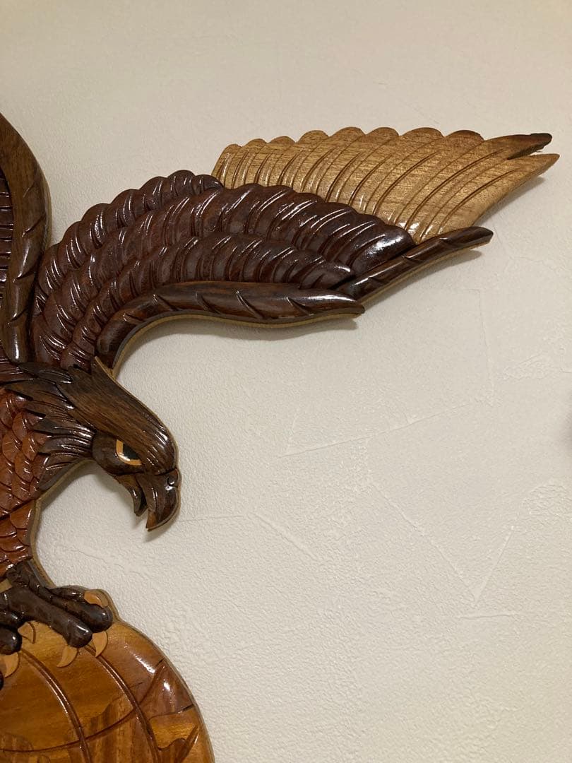 木製鷲の彫刻 壁掛け装飾