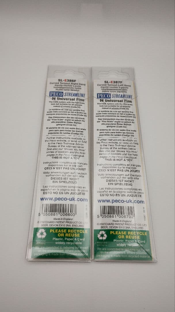 PECO Nゲージ 大半径ポイント SL-E386F SL-E387F