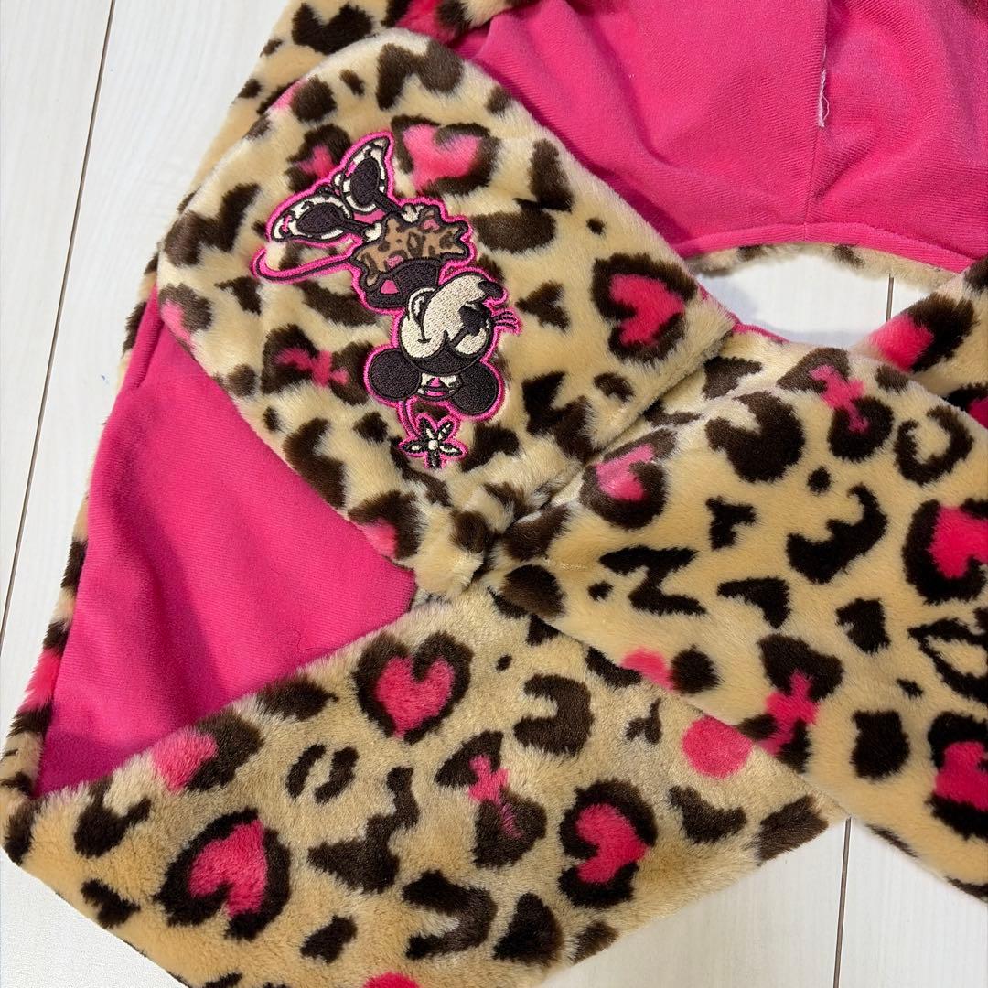 ヒョウ柄　ディズニー　ファンキャップ　マフラー