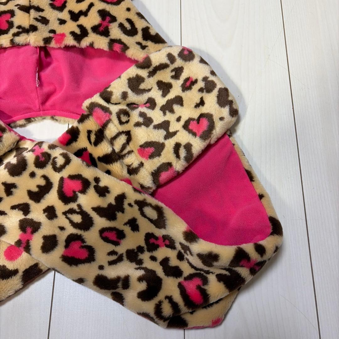 ヒョウ柄　ディズニー　ファンキャップ　マフラー