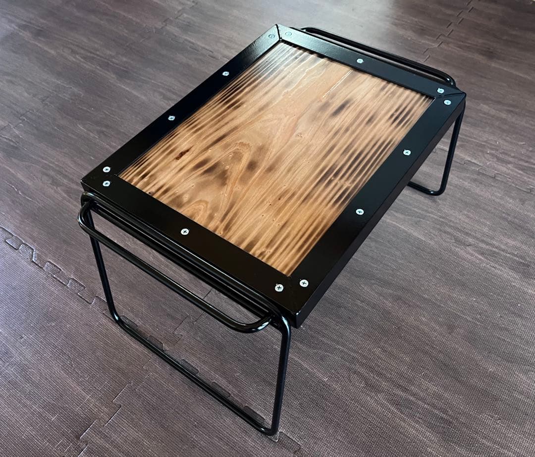 アイアンテーブル　アウトドア　キャンプ　天然木　BBQ ハンドメイド