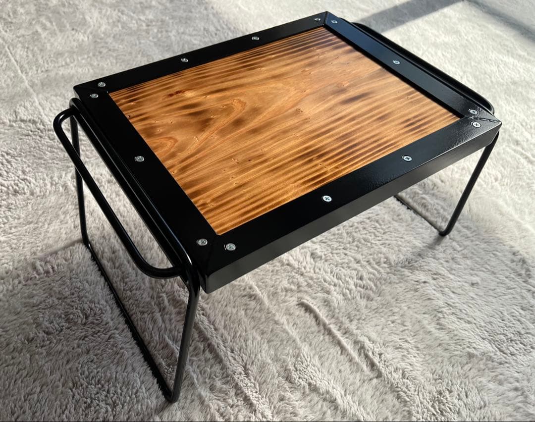 アイアンテーブル　アウトドア　キャンプ　天然木　BBQ ハンドメイド