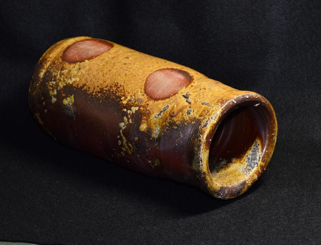 専用【最上位作】人間国宝 藤原啓 　牡丹餅窯変花入　M227