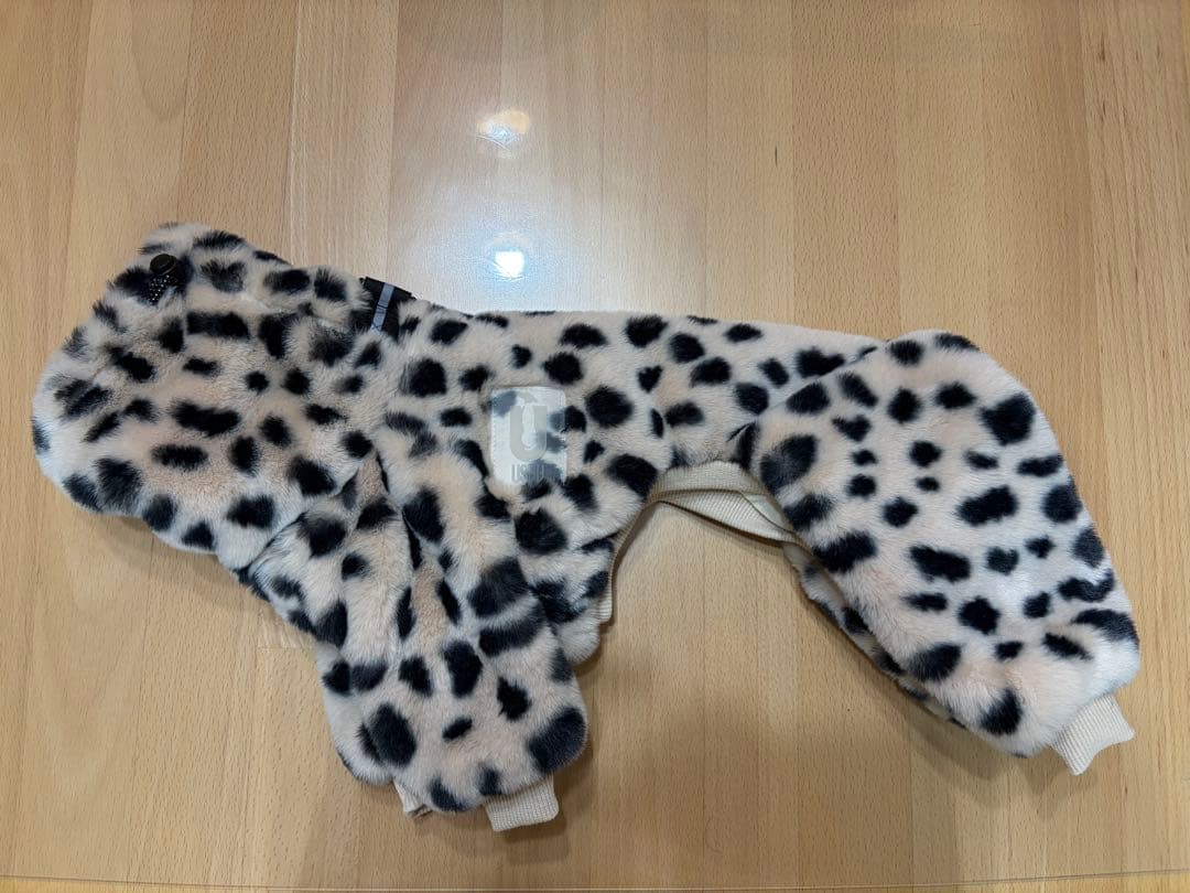 USHH エコファーレオパードジップアップロンパース　エクリュXSサイズ