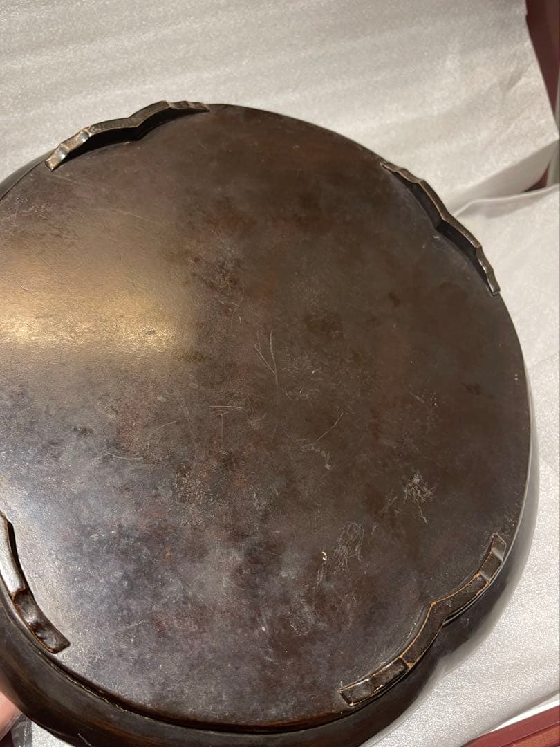 浮世絵風彫刻の漆器皿 アンティーク