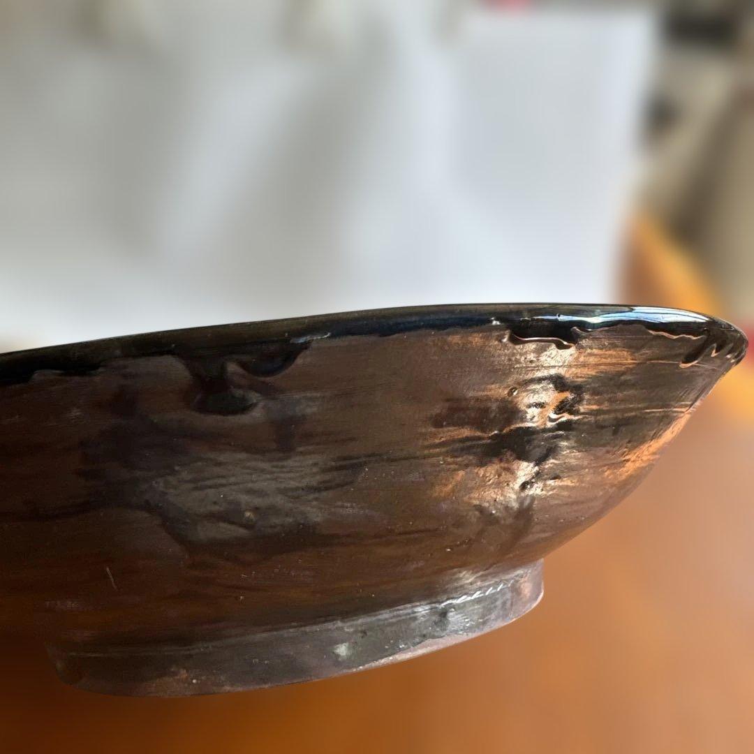 壺屋焼.小橋川永弘.緑釉.唐草.掻き落とし.大皿.希少品.未使用品