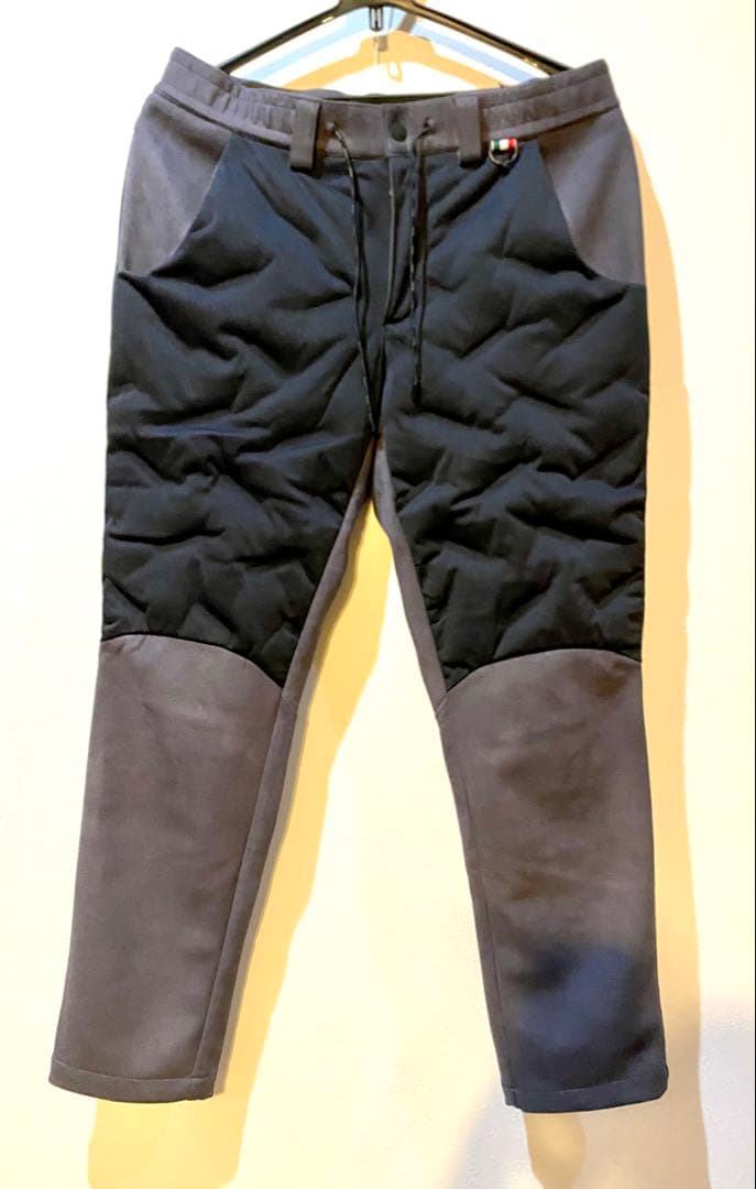 美品g-stage ダウンパンツ　暖パンツ ブラック/グレー　46