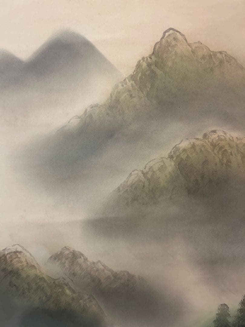 水墨画 山水画 竹ノ風景画 掛け軸 壁掛け飾り