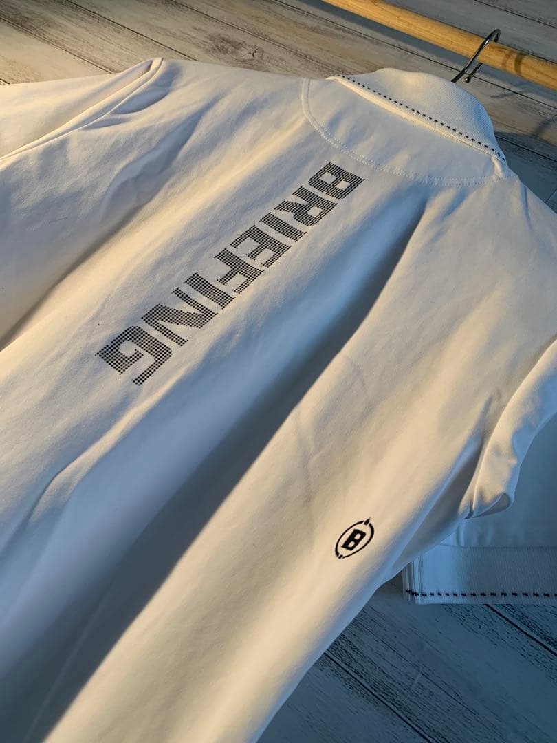 BRIEFING ホワイトブラック ポロ S