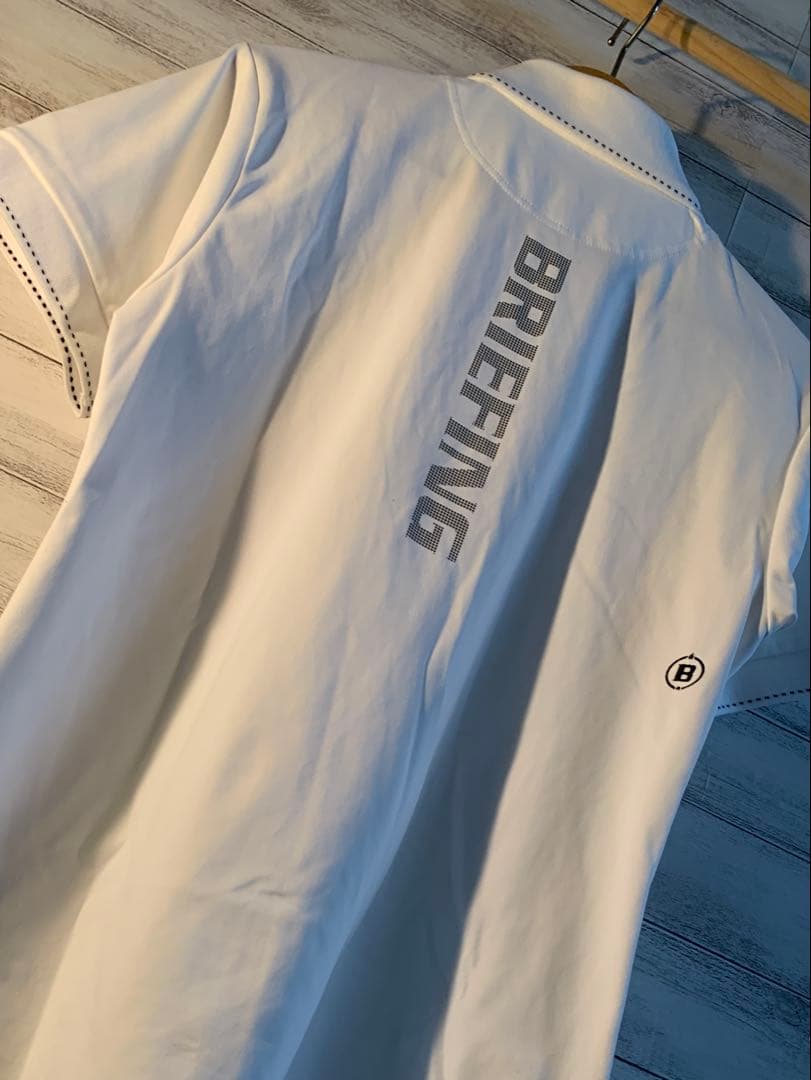 BRIEFING ホワイトブラック ポロ S