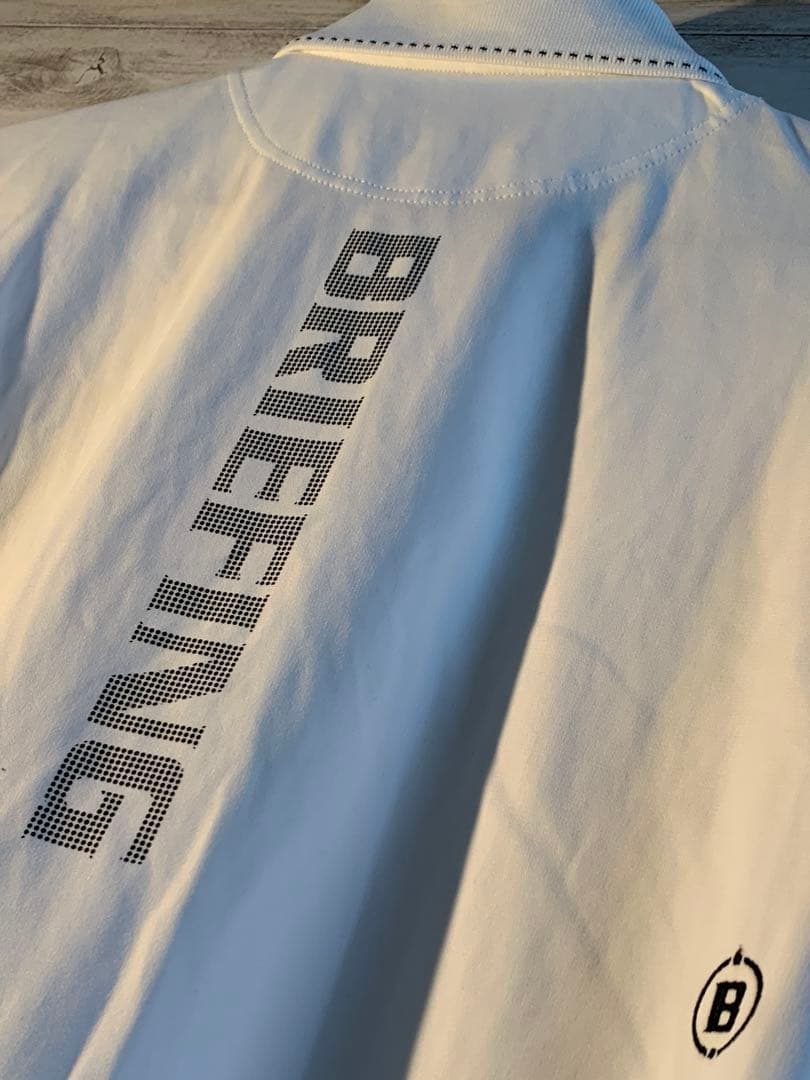 BRIEFING ホワイトブラック ポロ S