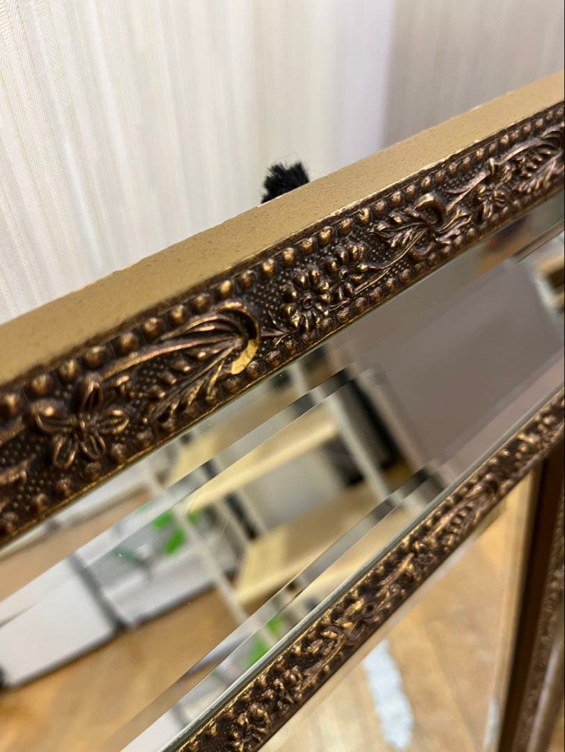 高級家具 大型ミラー 鏡 輸入 家具 ヴィンテージ加工 アンティーク ミラー