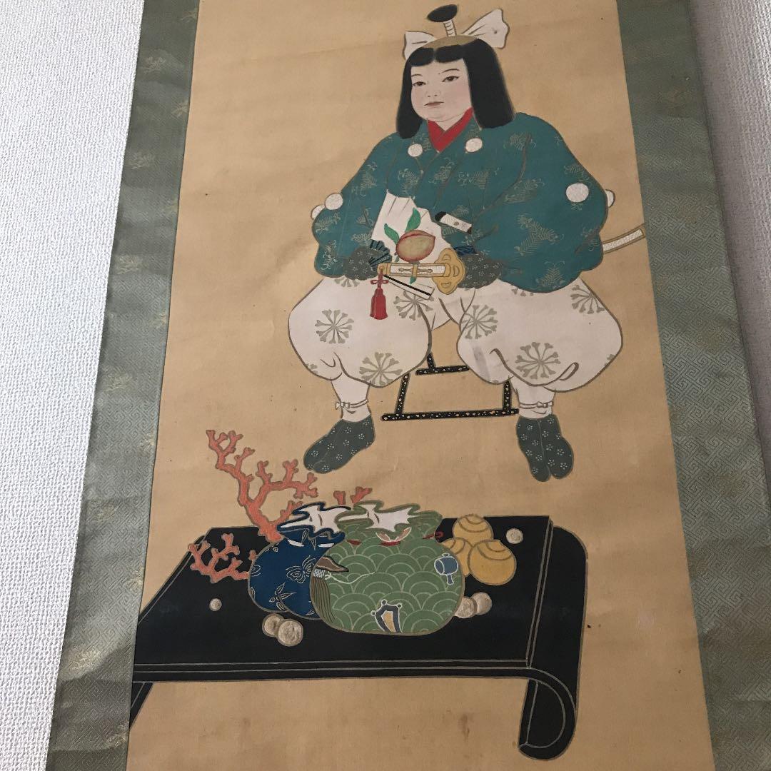 貴重　100年前出産祝い　掛軸　骨董　古美術