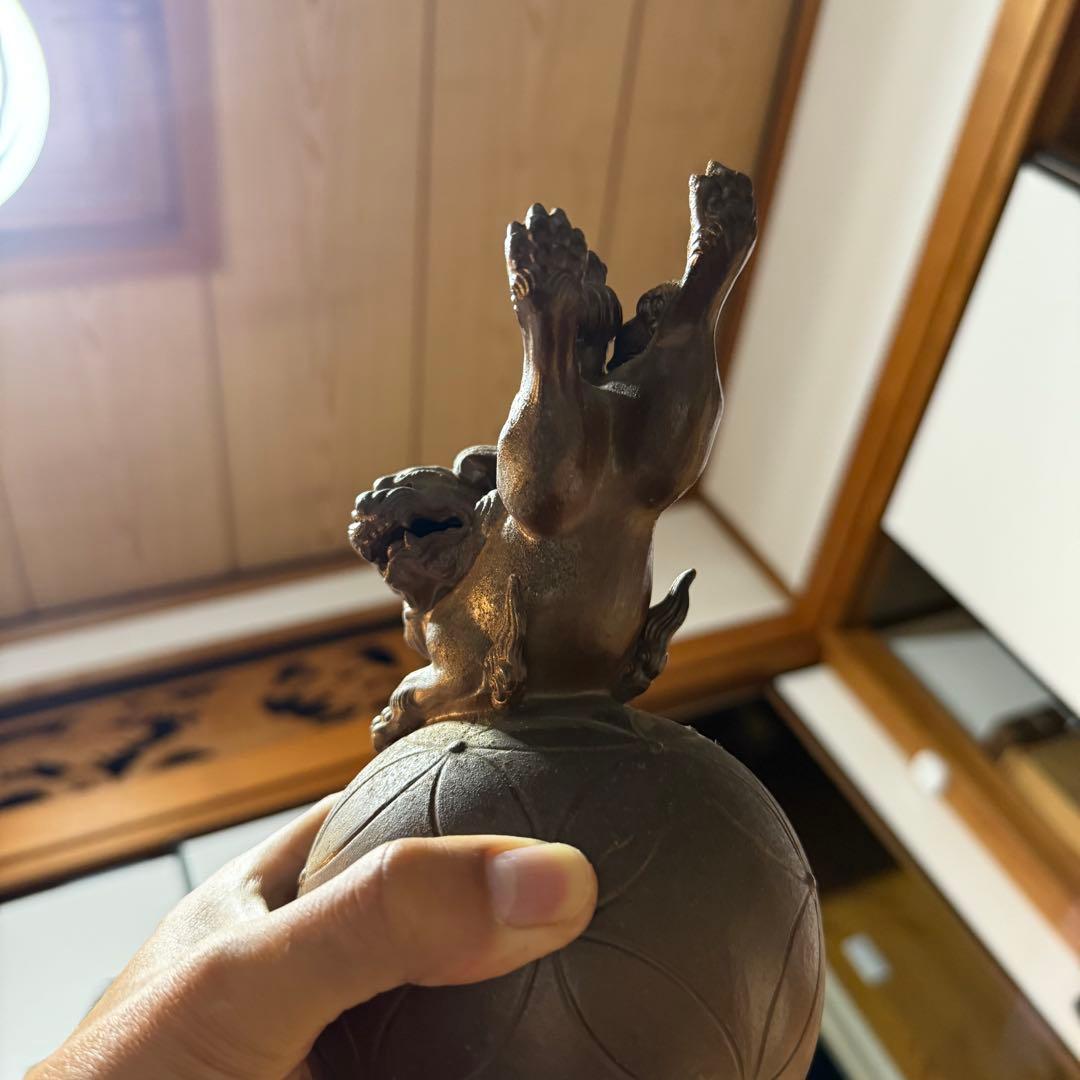 備前焼　獅子　共箱