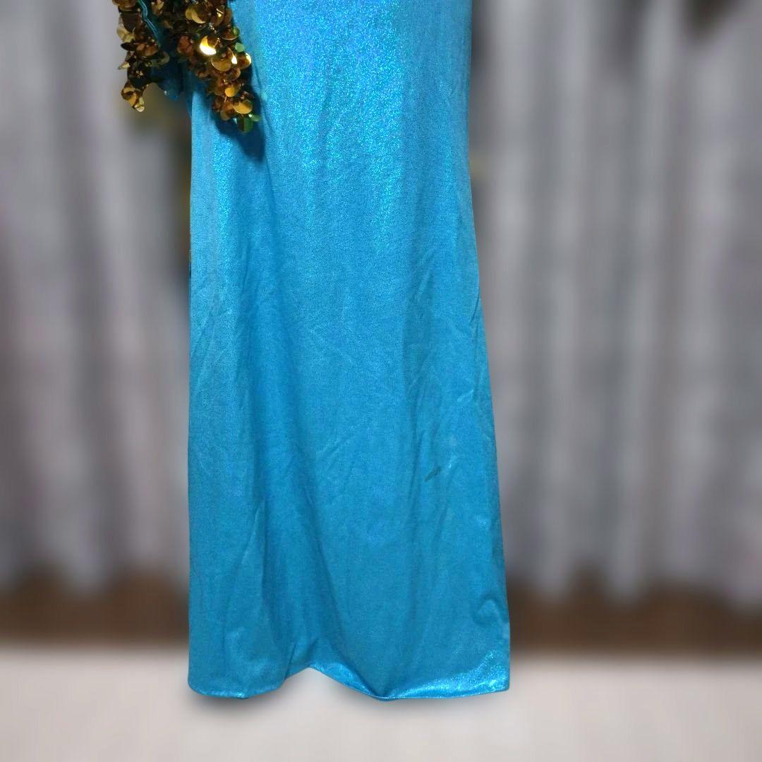 サハルオカーシャ ベリーダンス衣装 ブルー バラディドレス サイーディドレス