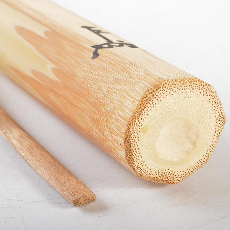 茶道具　大徳寺古材　即中斎　槐茶杓　銘「朝日」　共筒共箱二重箱　M　R5827