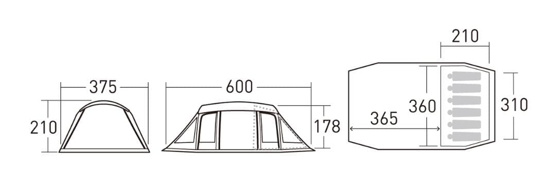 オガワ ソレスト B品 2779 インナーテント付（６人用） 屋外展示会使用品