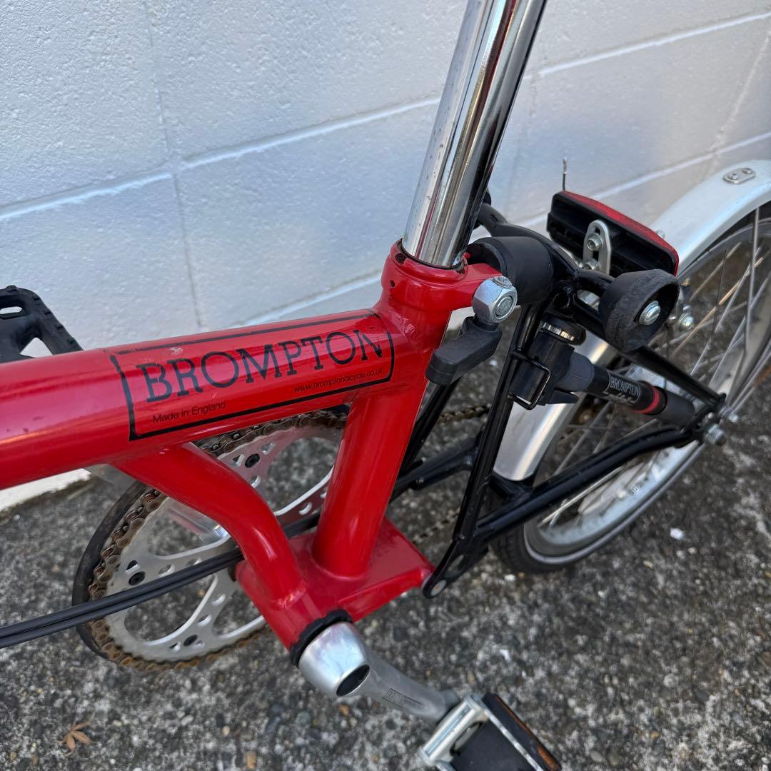 ブロンプトン　自転車本体　赤　折りたたみ自転車　チューブ新品　エアポンプ付き