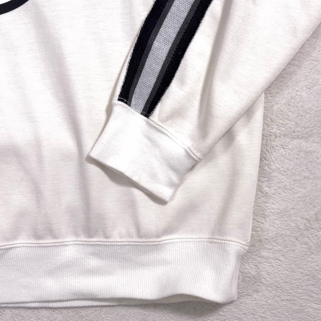 美品【Russeluno】ゴルフ スウェット ビッグロゴ 裏起毛 ホワイト系 4